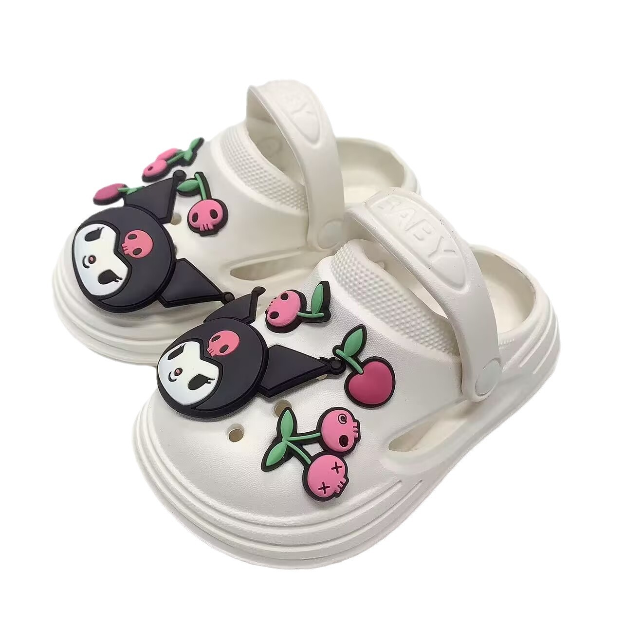 Children's slippers in ins style, summer baby slippers, cute cartoon trendy shoes, outdoor holes, cool bag head slippers, DIY flower heads Item Picture