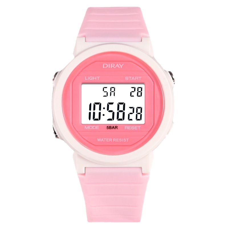 Dirui Leisure junior High School, youth and student watch waterproof luminous electronic watch for girls can be customized with logo and label modification Item Picture