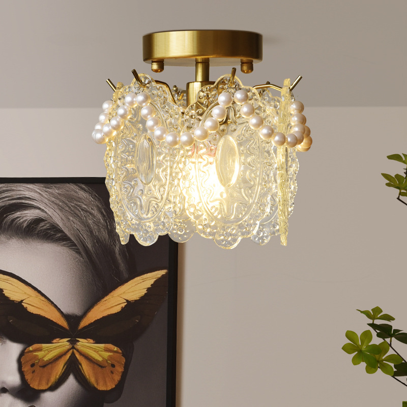 Crystal corridor passageway light, balcony entrance foyer light, light luxury, internet-famous creative new modern and simple small ceiling light Specification image