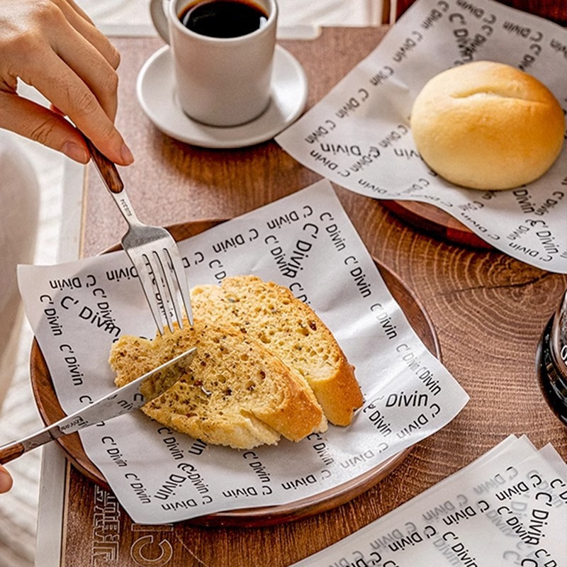 French cake tiramisu separator paper, hamburger sandwich packaging pad paper, oil-proof paper for fried food Application Scenario