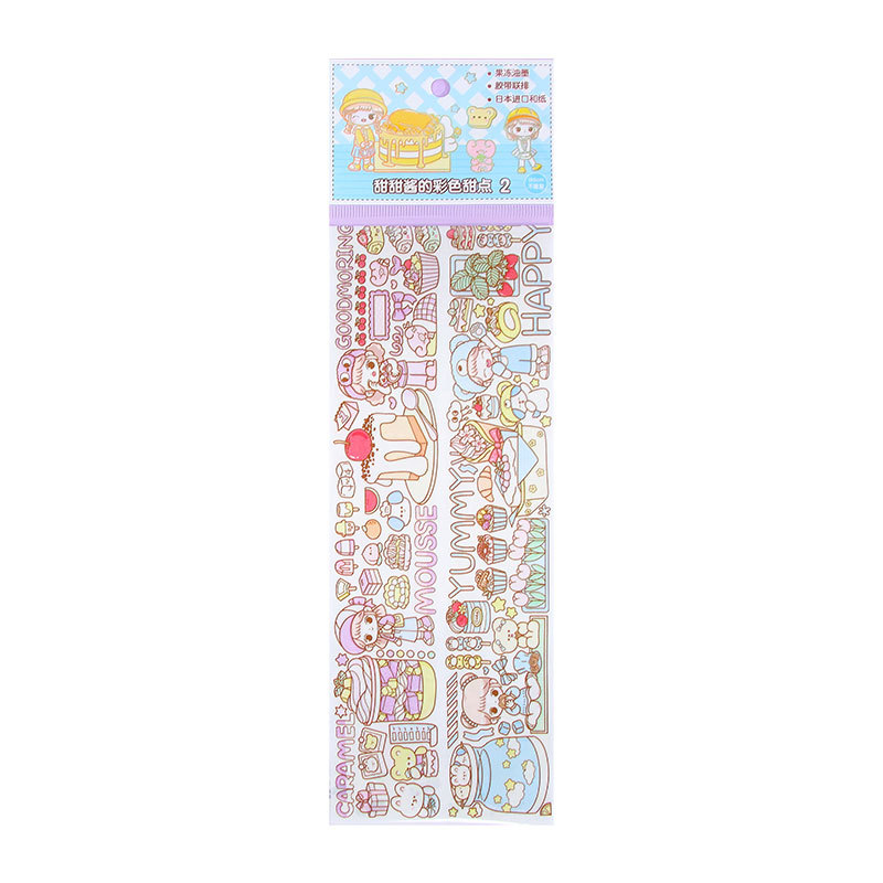 A row of special oil planner stickers and paper stickers, creative and cute cartoon girl special oil planner tape decorative stickers Item Picture