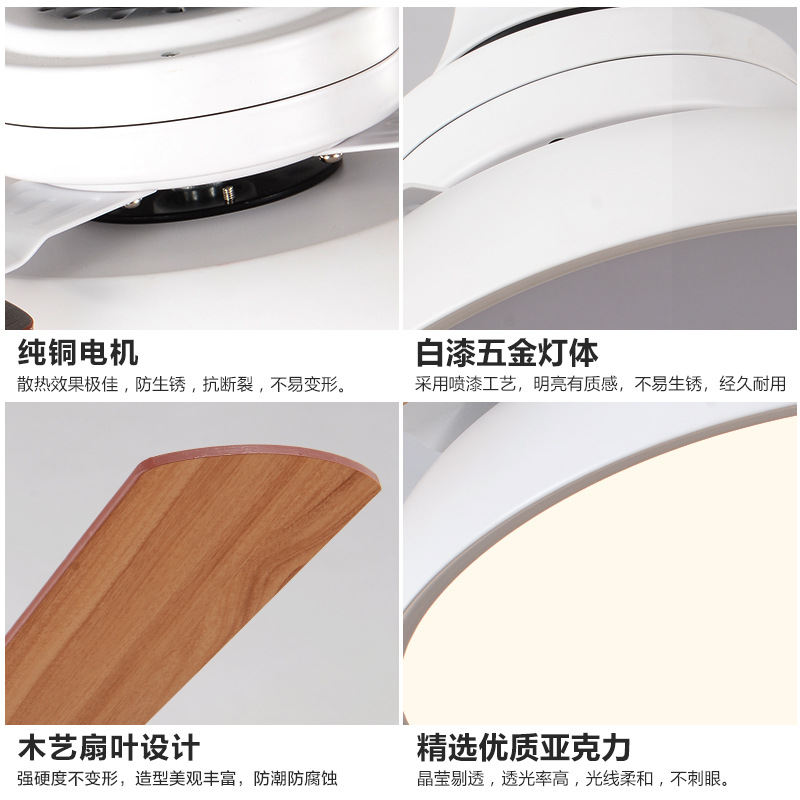 Nordic Industrial Fan Light Simple Restaurant Macaron Ceiling Fan Light Office Commercial Space Bedroom Electric Fan Light Item Picture