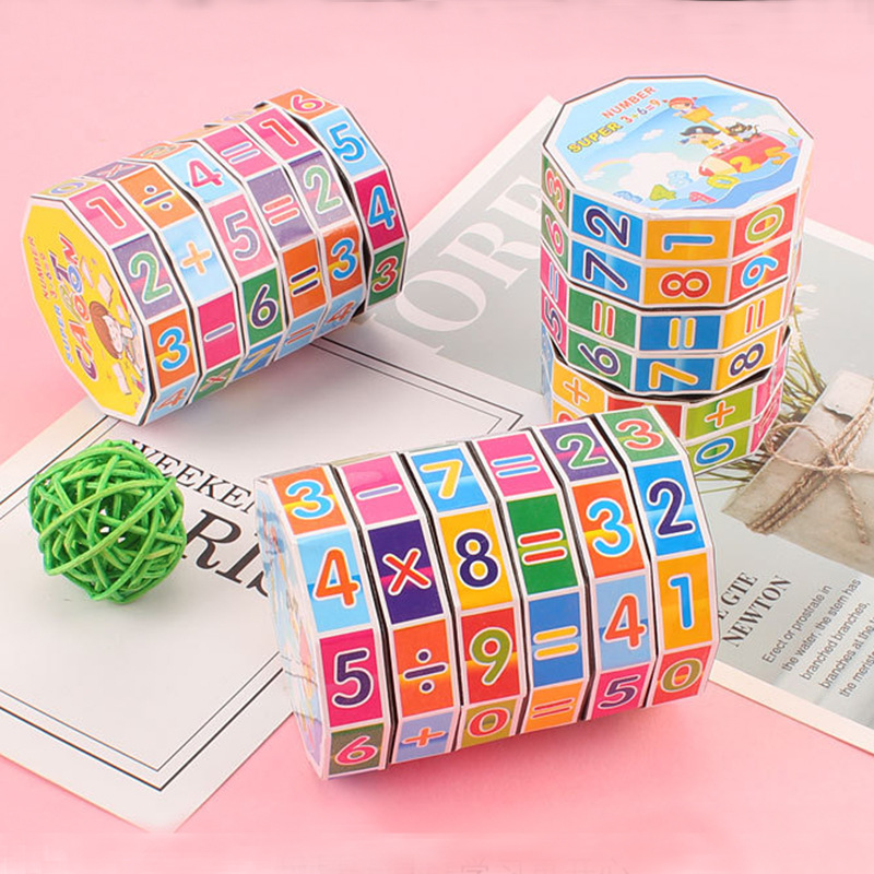 Cylindrical plastic Rubik's cube, children's digital Rubik's cube, educational toys, cylindrical Rubik's cube, wholesale from street stalls