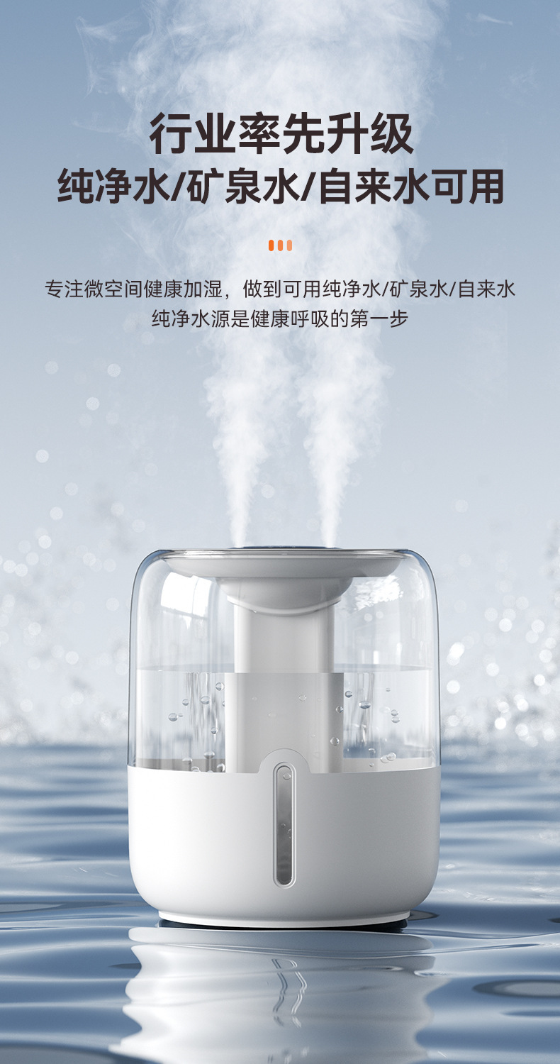 New 6.8L large-capacity humidifier USB dual spray for home, dormitory, office, bedroom desktop pic 4