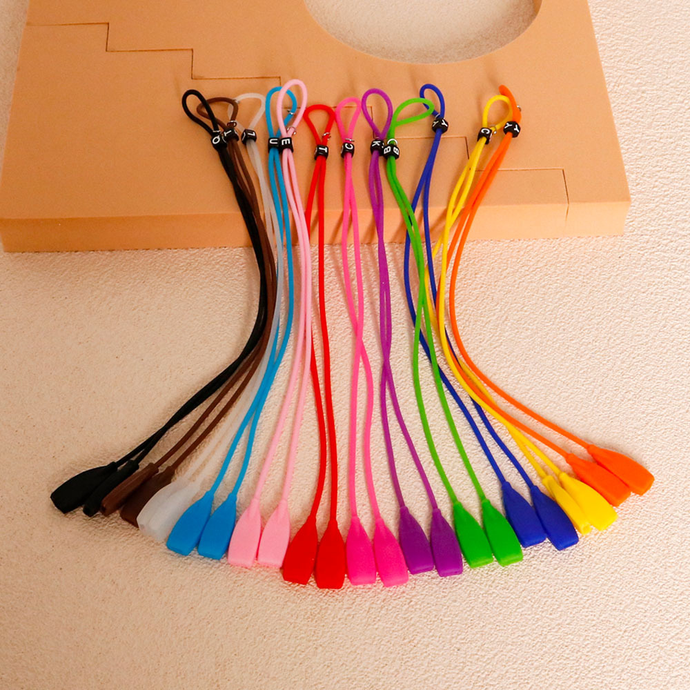 Flat-head silicone snap-on eyeglass lanyards, adjustable, soft, anti-slip for sports, children and adults eyeglass lanyards accessories details Picture