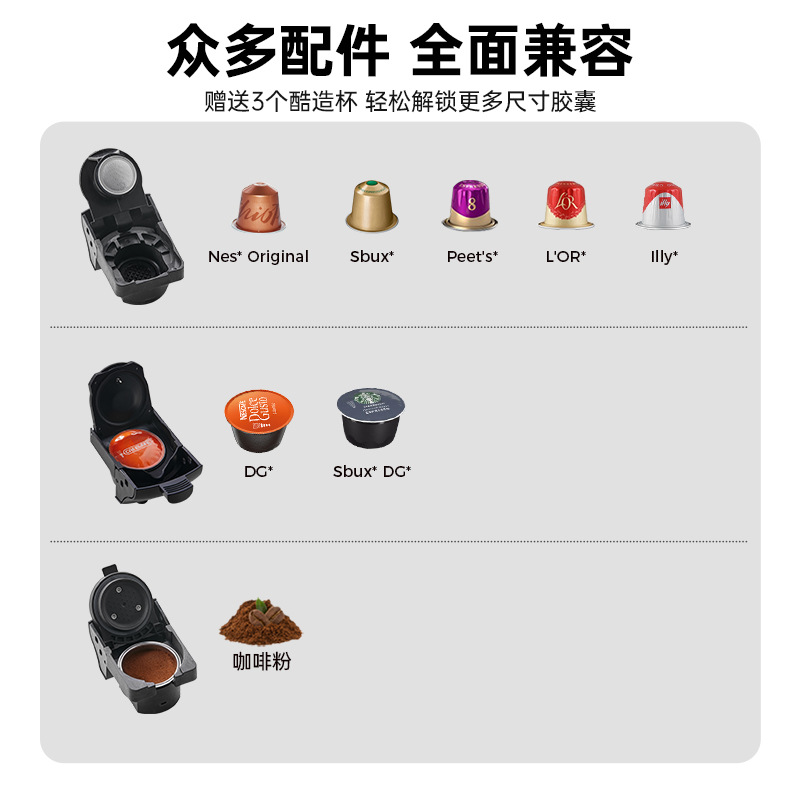 CAFELFFE multi-functional coffee machine, fully automatic capsule coffee machine, home small Italian coffee machine in stock details Picture