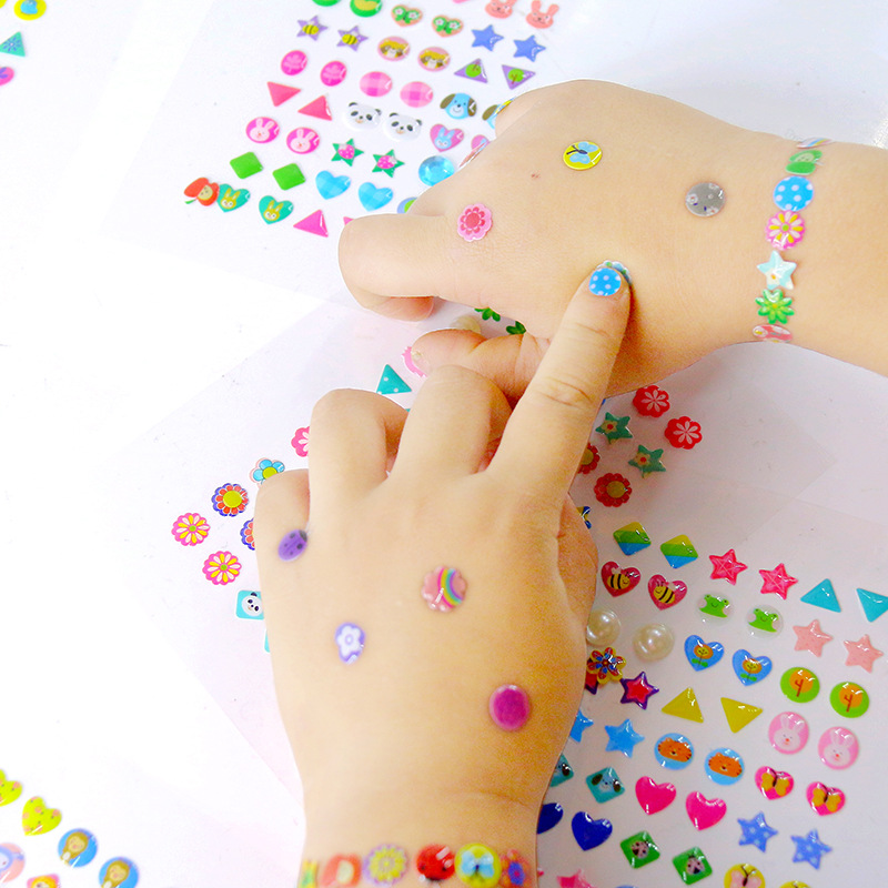 Cross-border children's 3D stickers, girl earring stickers, DIY colored diamond stickers, nail stickers, decorative stickers, crystal resin stickers Application Scenario