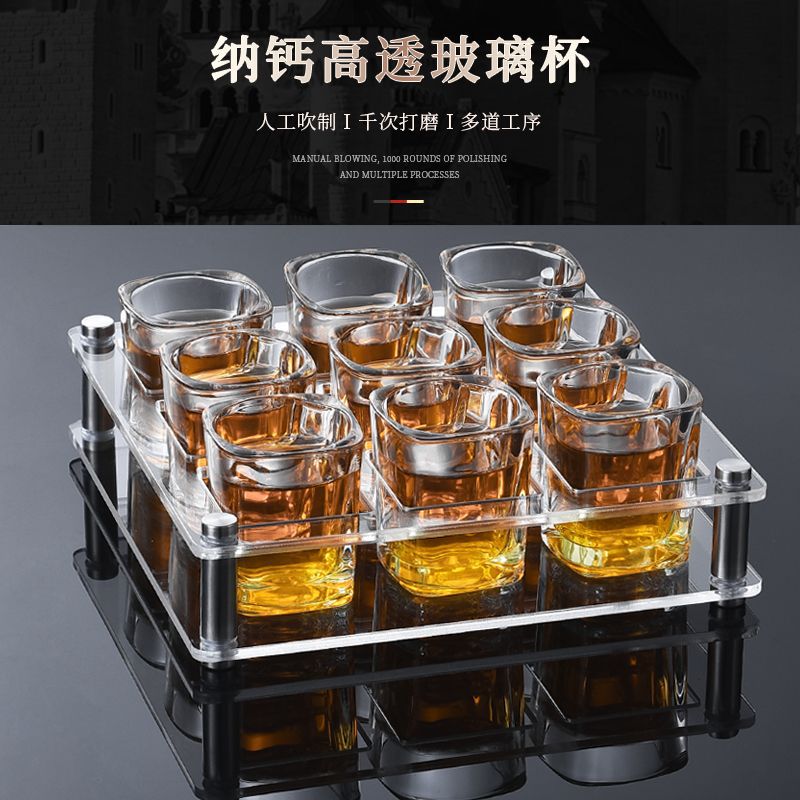 Popular online bestsellers: Square cup, glass liquor cup, acrylic beer mug set, ktv wine glass stand, small wine glass for home use Application Scenario