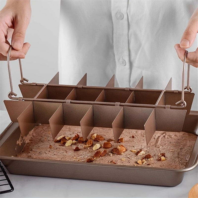 18-compartment Brownie solid base square non-stick bread baking tray cake mold baking tool Brownie Pan in stock pic 11