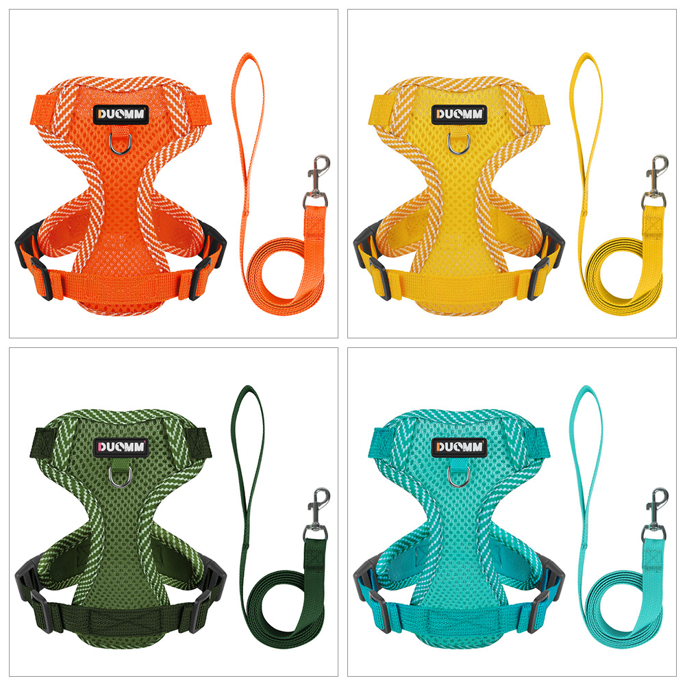 Cross-border new product dog chest and back small dog breathable pet chest and back strap breathable printed dog leash wholesale Item Picture