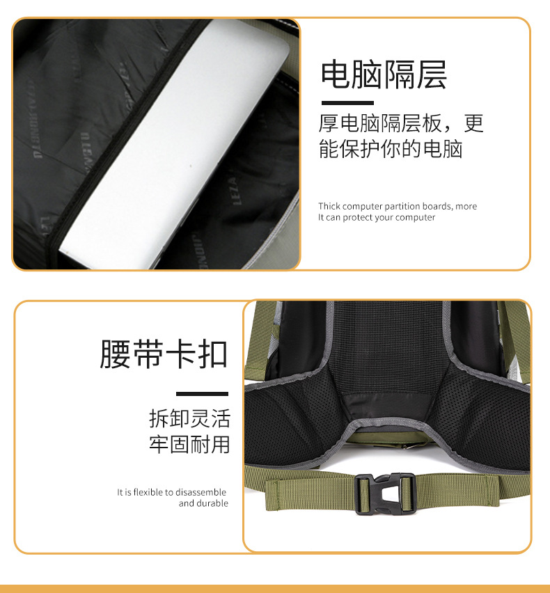 户外登山包大容量双肩包男女通用防水轻便旅行电脑包现货批发详情7