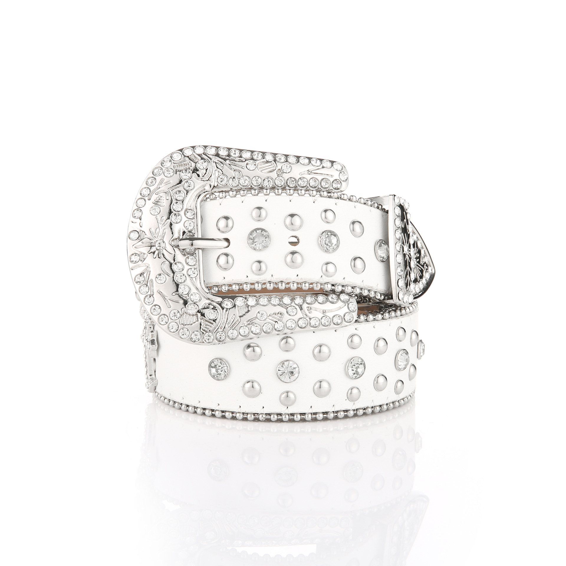 New Decorative Women's Belt Women's Rhinestone Fashion All Korean Version Full Diamond Inlaid Diamond Pu Wide Crystal Belt Diamond details Picture