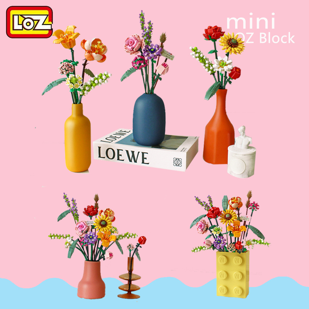 loz Lizhi assembled small particles mini toy building blocks small fresh flower series 1657-74 flower bouquet