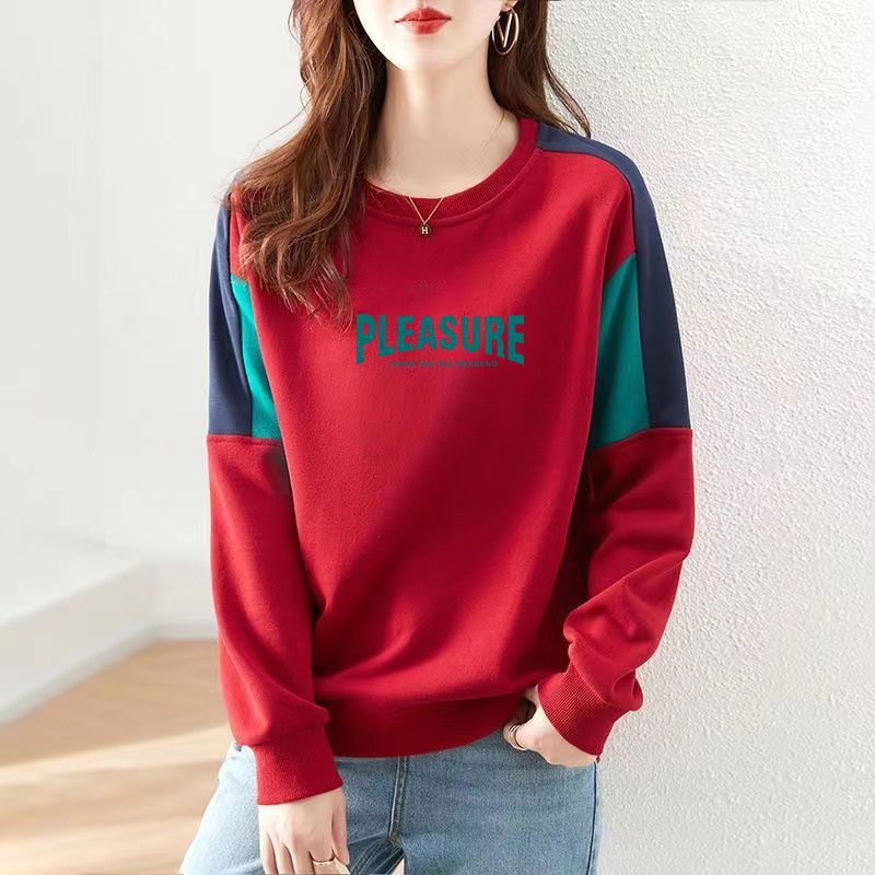 Splicing Against Color Hoodie Women 2023 Spring And Autumn New Foreign Air Age Reduction Shirt Spring And Autumn Loose Wear Bottom Shirt Tide Application Scenario
