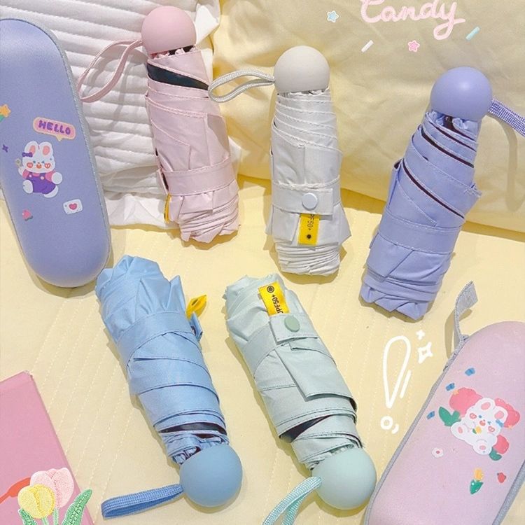 五折遮阳防晒防紫外线晴雨两用伞定 制印logo口袋便携太阳广告伞