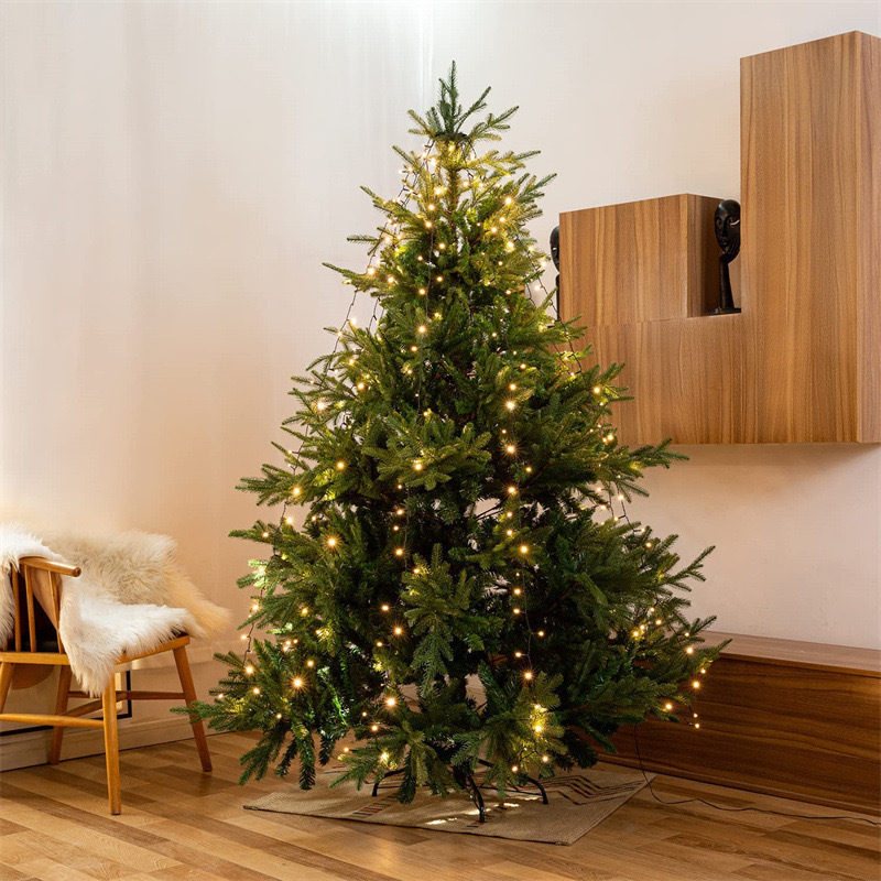 New LED circular tree top light, Christmas tree light, low-voltage five-pointed star waterfall hanging tree flowing water, Christmas LED light string details Picture