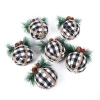 Simulation foam ball model, evergreen red fruit pinecone checkered cloth ball model, decorative prop, Harvest Christmas decoration Specification image