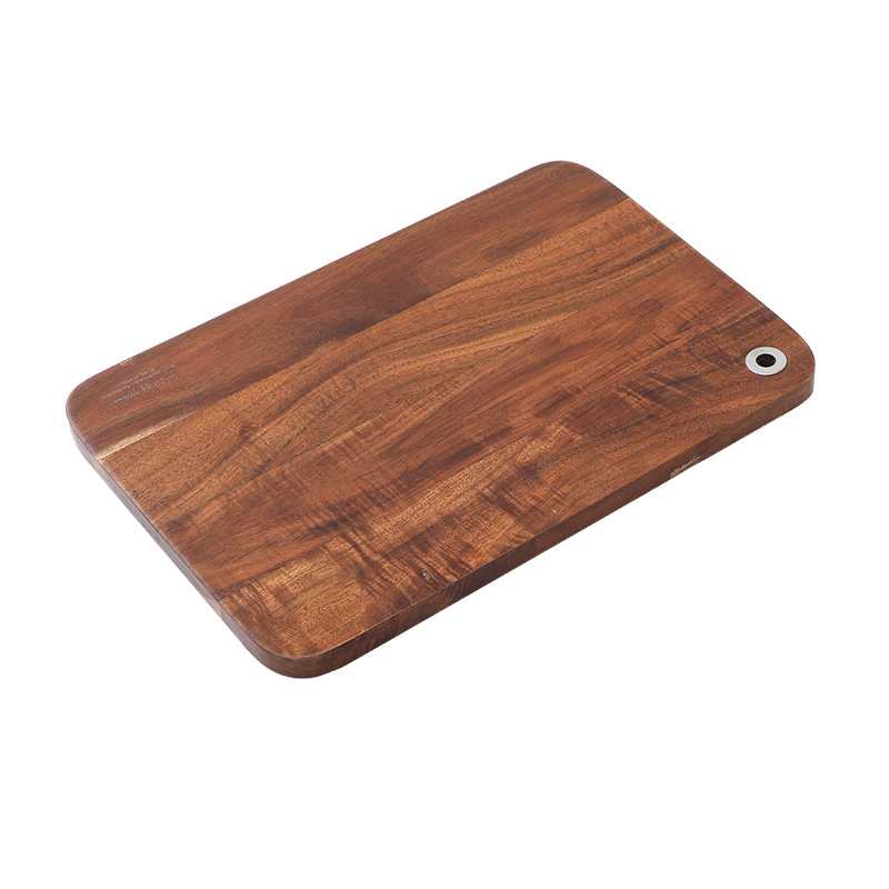 相思木菜板家用切菜板长方形案板加厚木砧板厨房实木案板带孔悬挂白底实物图