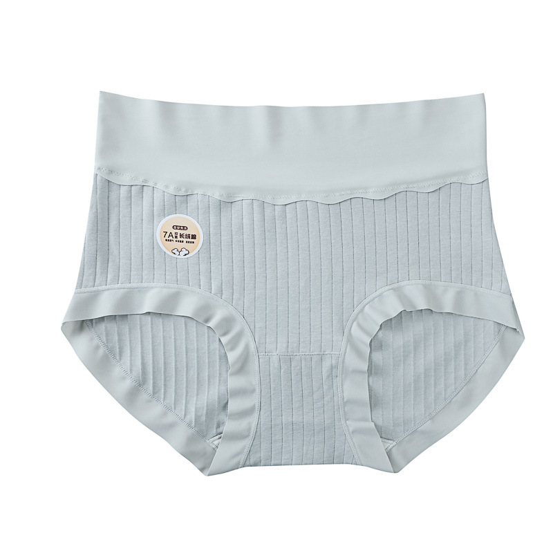 New pure cotton high-waisted, cinched belly, plus-size women's underwear, seamless, breathable and antibacterial, chubby girls' triangle shorts, cross-border Item Picture