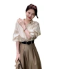 Early autumn new women's clothing, light luxury, cold style, high-end set, French socialite style long dress, shirt dress Item Picture