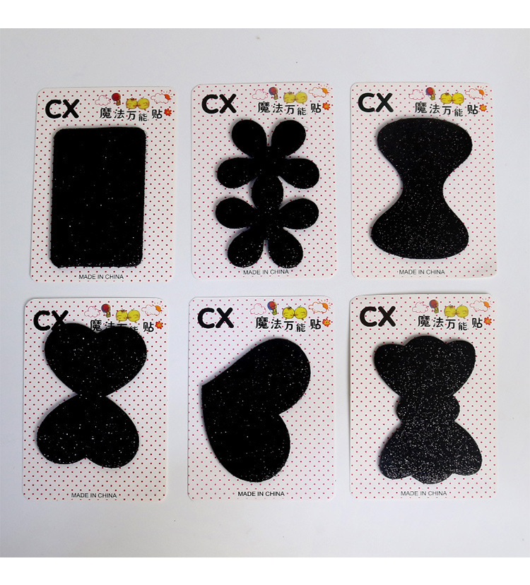 黑色亮片刘海贴碎发贴简约魔术贴爱心花朵魔法贴成人发帖发饰批发详情3