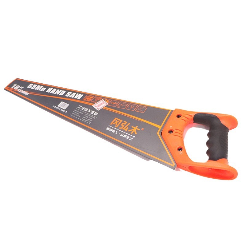 18-Inch Board Saw Woodworker Hand Saw Two-Color Handle Outdoor Garden Fruit Tree Saw Logging Pruning Saw Hand Sawing Branches