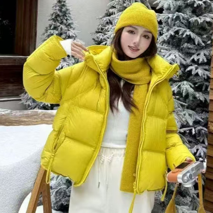 New Korean-style fashionable 90-down white duck down jacket, warm and versatile, loose and casual bread jacket, hooded down jacket