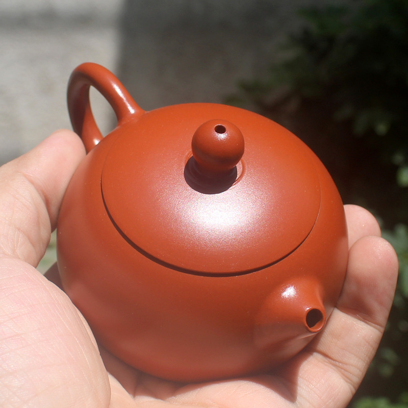 Wholesale Chaozhou Hand Pot Mini Small Teapot Kung Fu Tea Set Xishi Purple Clay Pot Horizontal Pot Small Teapot Purple Clay details Picture