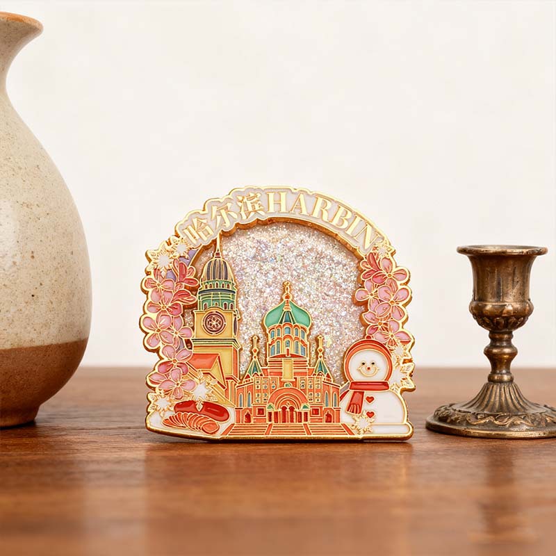 Harbin movedibles vinchuang refrigerador pegamento China ciudad metal viaje creativo refrigerador pegamento personalizado iglesia de sofía details Picture