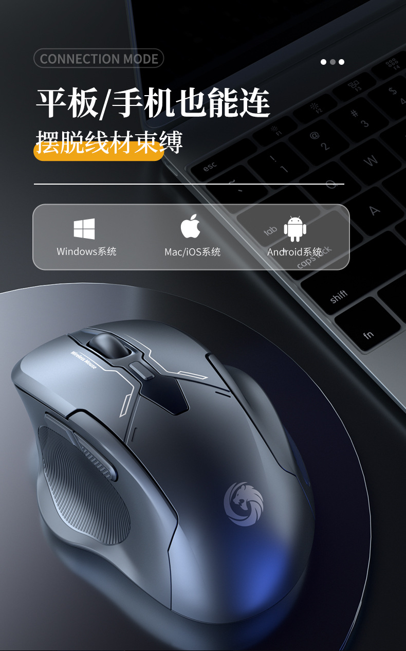 foozac cross-border burst bluetooth ratón inalámbrico dual mode recargable portátil silencioso computadora de escritorio mecánica esports juegos pic 3