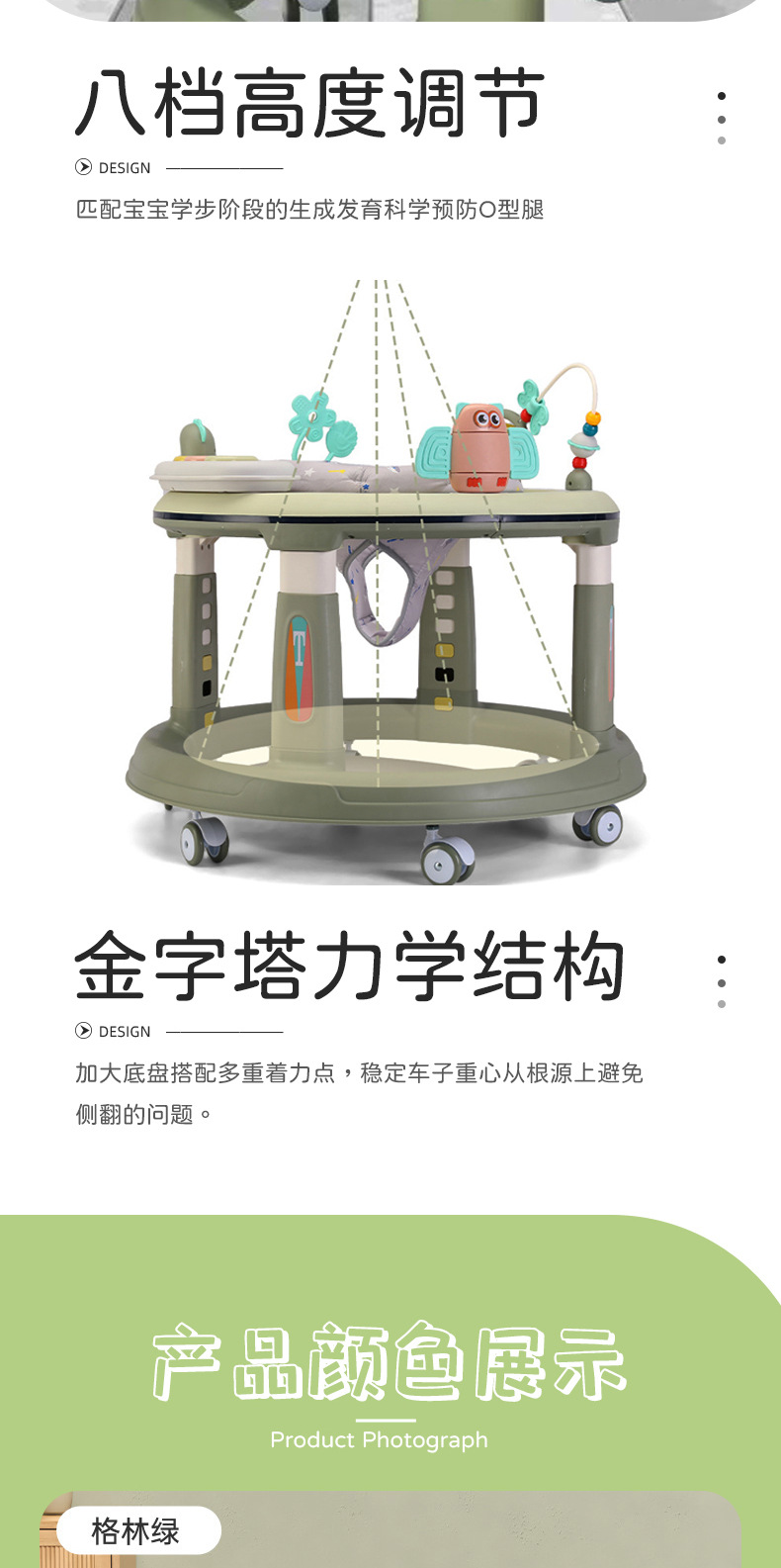 婴儿学步车男女宝宝防侧翻7-18月可坐儿童儿童车圆形可旋转厂家详情9