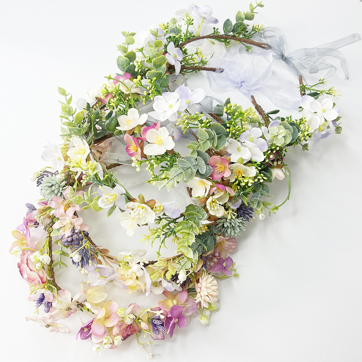 New forest-themed bride's wreath hair accessory with a high-end and simple style, a wedding photo accessory for going out, and a high head headband for women Specification drawing