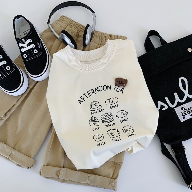 Long-sleeved T-shirts for boys and girls, Spring and Autumn 2025, children's autumn base layer, cartoon pure cotton autumn dress, Korean-style stylish top Application Scenario