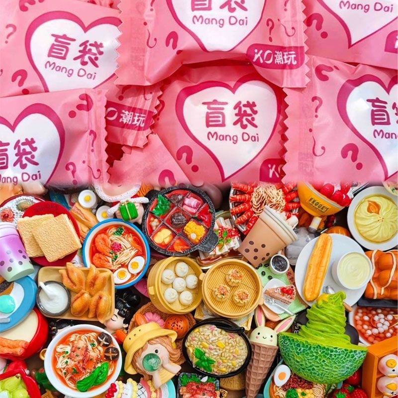 盲袋冰箱贴爆款创意留言磁性贴仿真食物甜品厨房装饰贴吸铁石