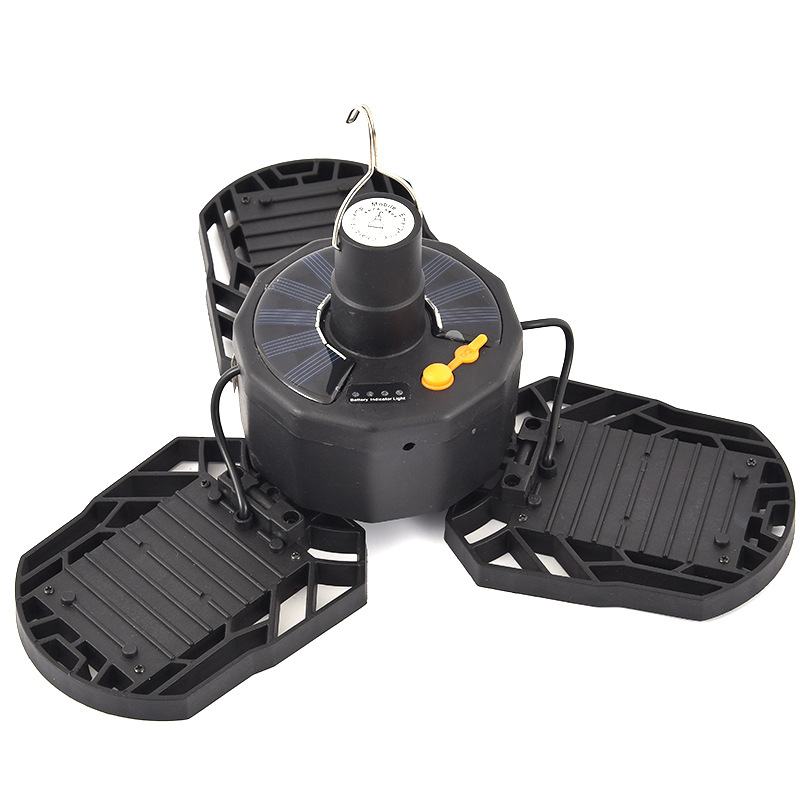 Outdoor solar-powered charging camping lights, LED flying saucer lights, night market stall lights, household power outage emergency bulbs Item Picture