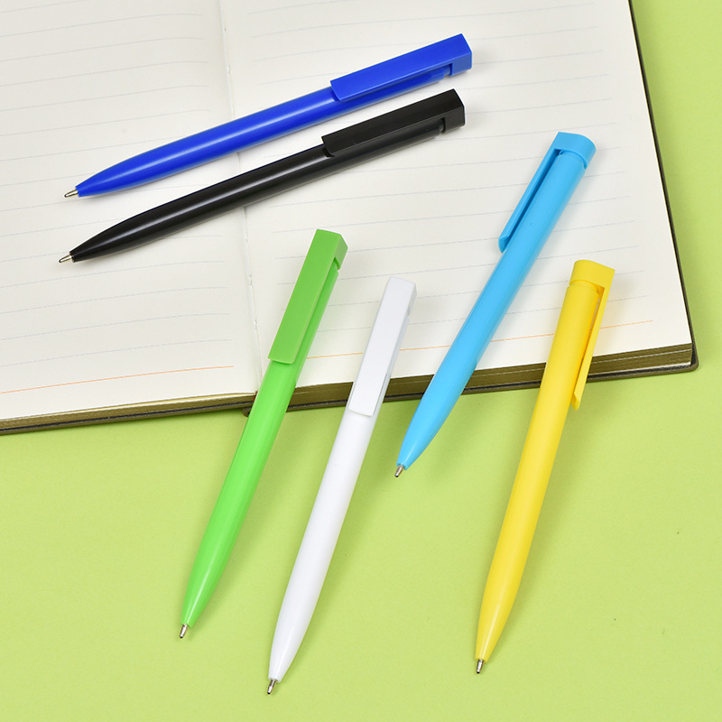 Simple Solid Color Student Pen Press Plastic Candy Color Ballpoint Pen Hotel Business Supplies Can Print Logo Advertising Promotion details Picture