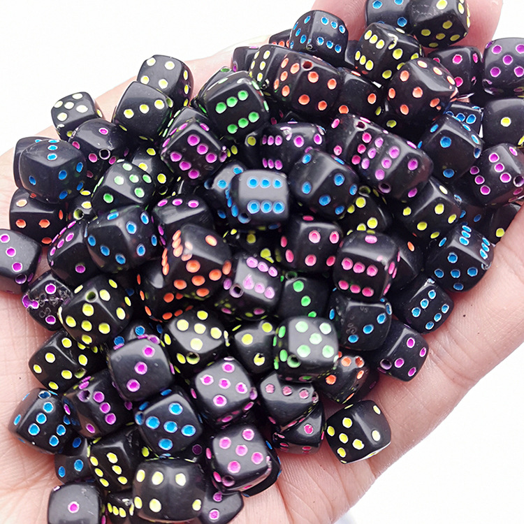 Manufacturers Direct Sales Acrylic Color 8X8mm Dice Dice Diy Jewelry Accessories Loose Bead Bead Bracelet Necklace Item Picture