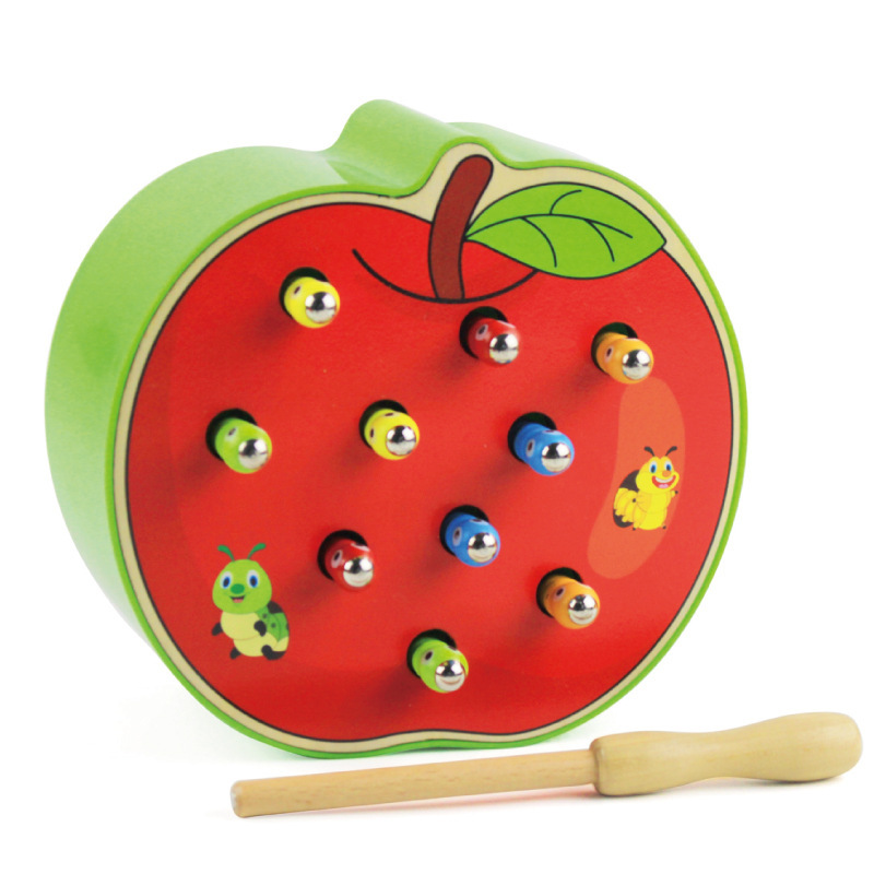 儿童趣味早教木制磁性抓虫游戏玩具手眼协调互动益智玩具图