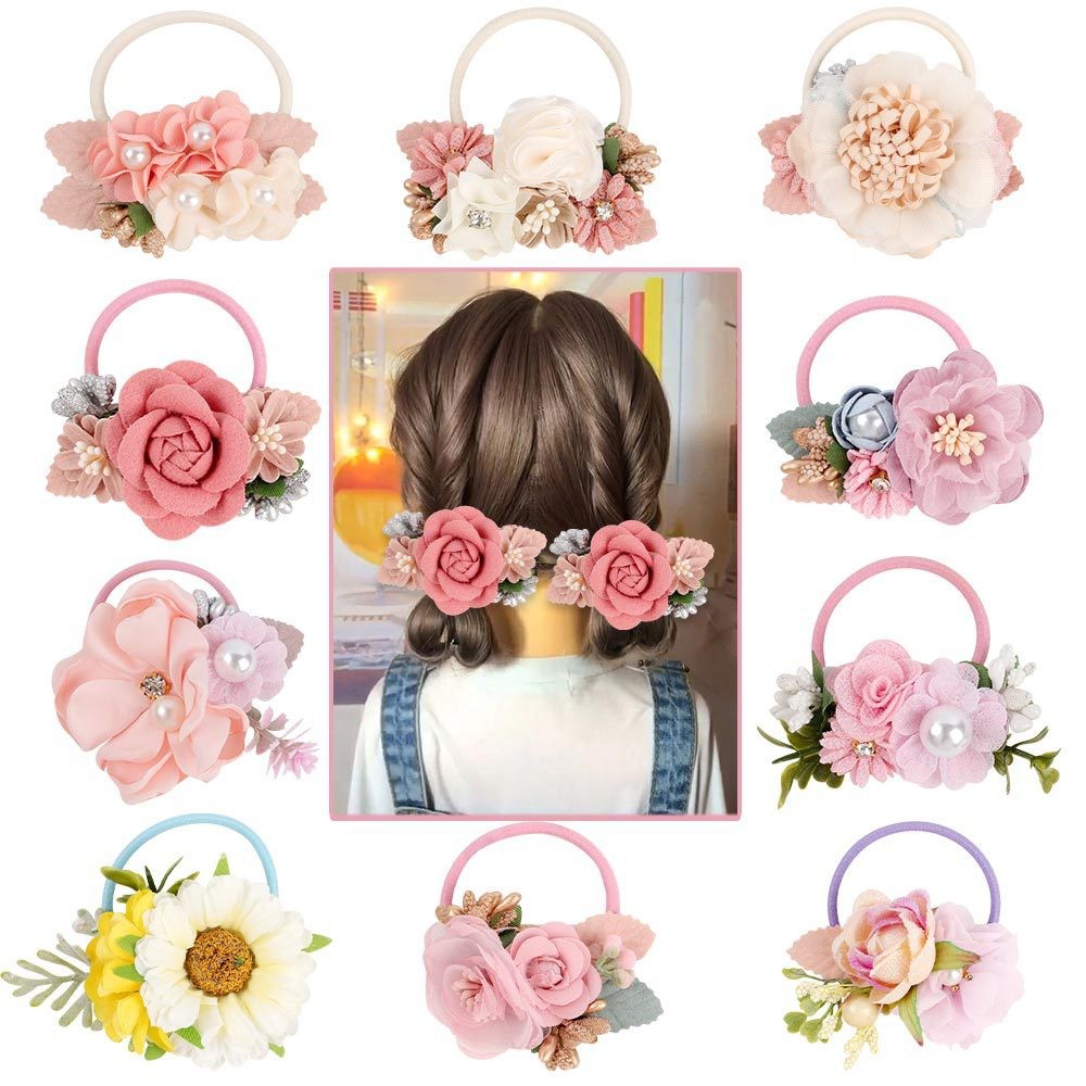 Cross-Border Children's Simulation Flower Scrunchie Ins Wind Sweet Princess Flower Headband Simple And Fresh Children's Hair Band