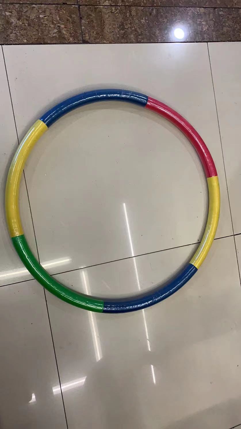 儿童海绵条纹拼色按摩球塑料管呼啦圈健身圈不可拆卸图