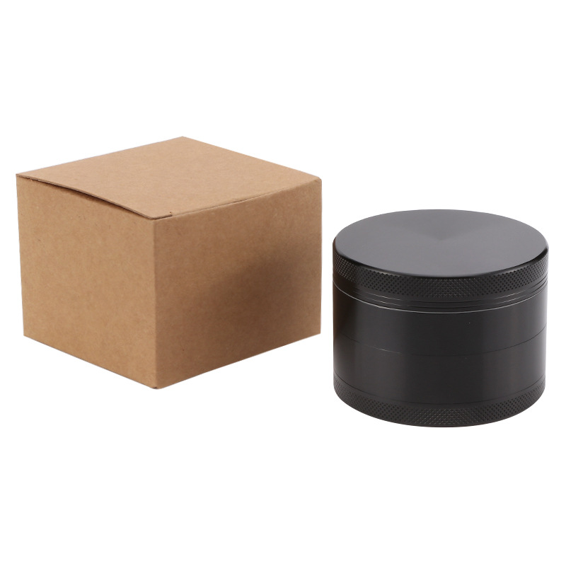 GRINDER四层平板63MM铝合金磨烟器 跨境烟具现货金属研磨碎烟器白底实物图