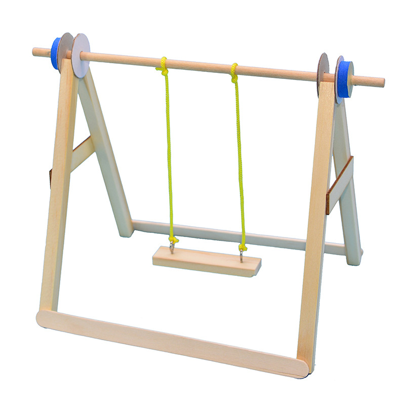 秋千手工DIY模型玩具益智拼装实验材料 小学科学制作实木创意发明