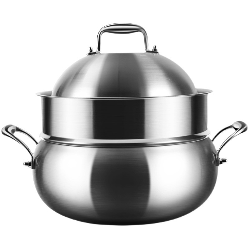 German Steamer 316 Stainless Steel Steamer Household Thickened Apple Pot Induction Cooker Soup Pot Small Steamer Foreign Trade Export Item Picture
