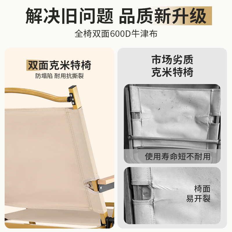 Outdoor portable folding chair, Kemite chair, aluminum alloy camping table, ultra-light backrest seat, campsite supplies, beach chair Application Scenario