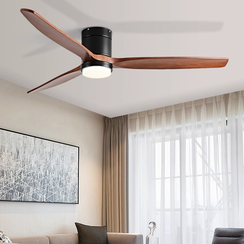 Retro solid wood fan lamp, dining room, living room, high wind power ceiling fan lamp, home, bedroom, ceiling variable frequency electric fan chandelier Application Scenario