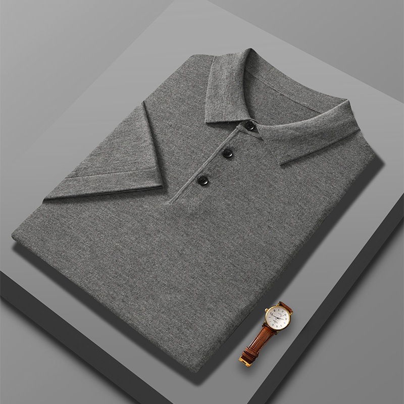 2024 New Spring Men's fine-spun wool lapel sweater Specification image