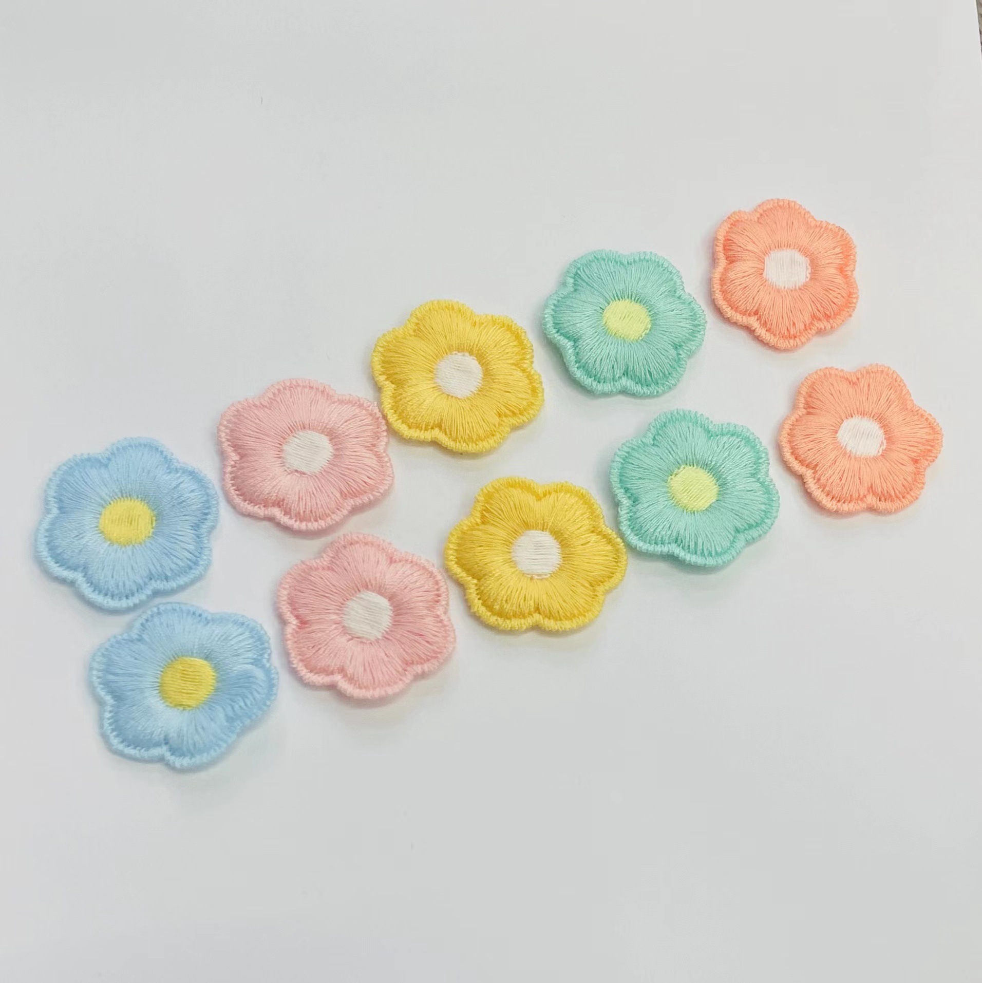 Korean-style embroidered sunflower diy children's hair accessories, InS-style cute and fun small flower lace clothing accessories details Picture