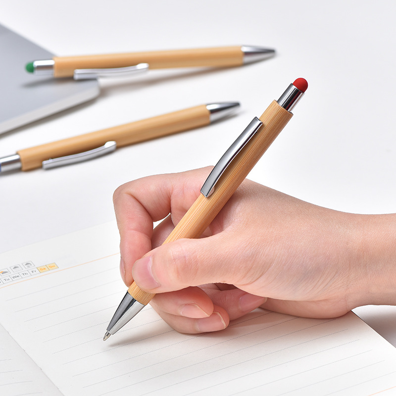Stock Supply Capacitive Touch Bamboo Ballpoint Pen Student Exam Pen Business Office Signature Pen Celebration Gift details Picture