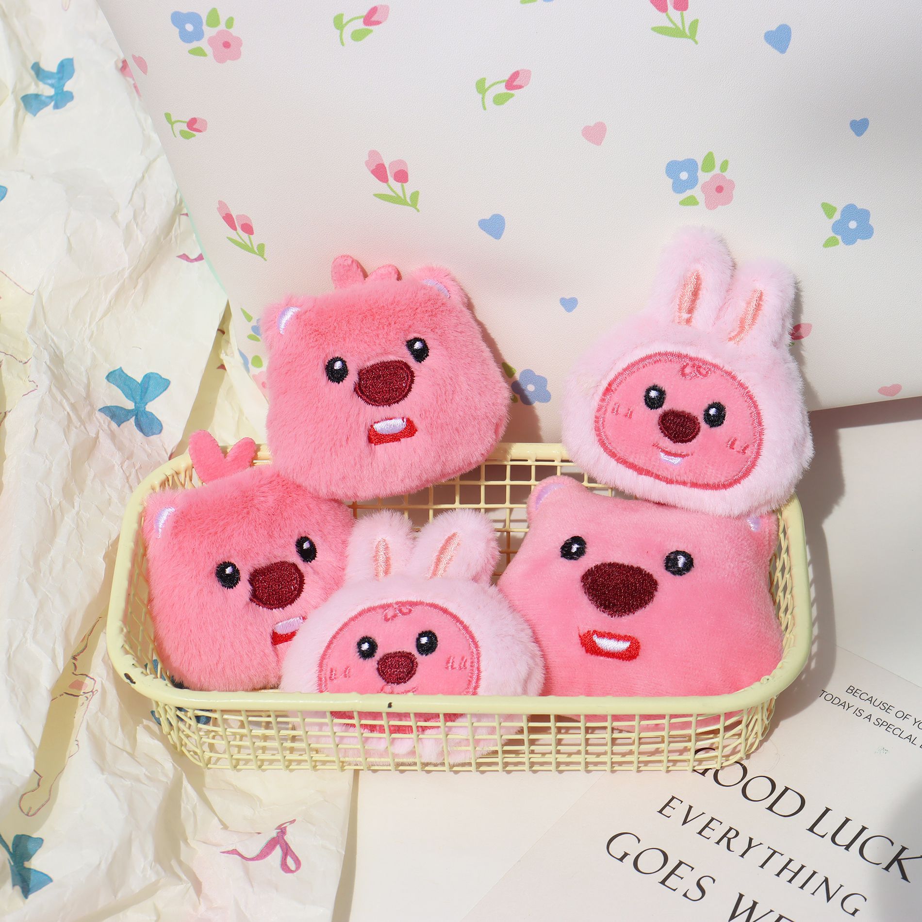 Cute Plush Little Beaver Doll Diy Hair Accessories Rabbit Ear Loubie Brooch Bag Shoe Socks Decorative Accessories Specification drawing
