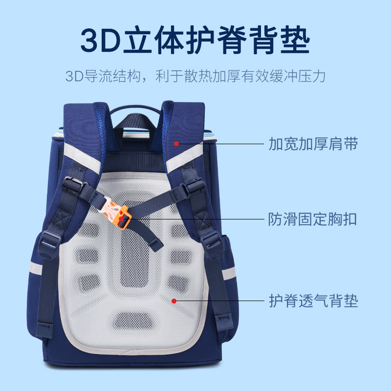 New Schoolbag For Primary School Students Large Capacity Boys And Girls 3D Massage Back Pad To Protect The Spine Breathable Backpack For Children Aged 6-12 Application Scenario